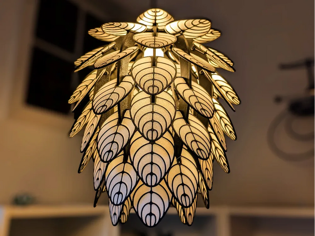Mandala Petal Bloom Pendant Light – Gold Beige / Mandala Yaprak Çiçeği Sarkıt Lamba – Altın Bej
