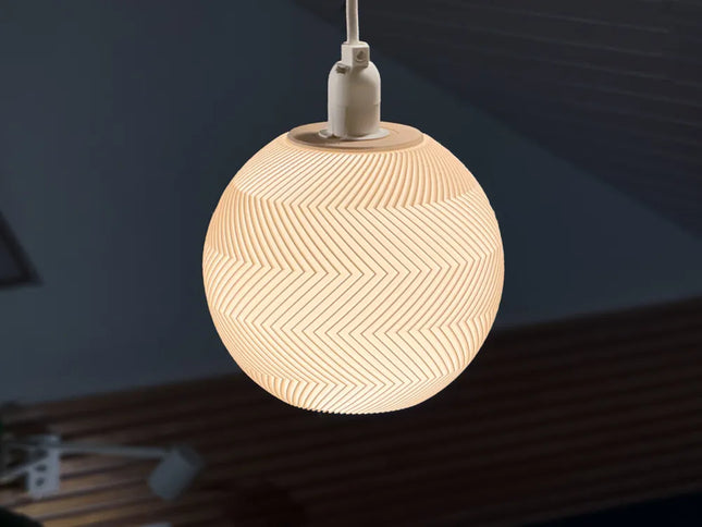 Zigzag Orb Glow Pendant Light – Beige / Zikzak Küre Işığı Sarkıt Lamba – Bej